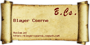 Blayer Cserne névjegykártya